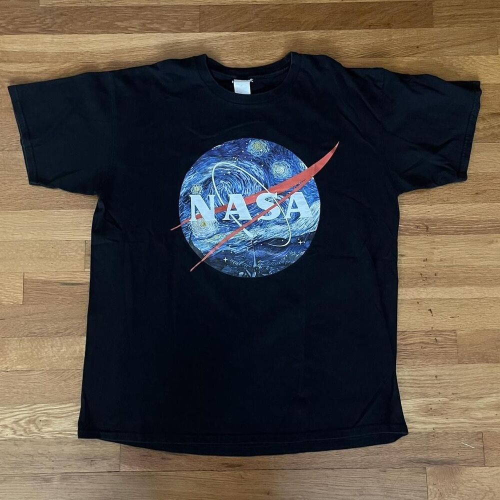 NASA Starry Night Black T-shirt Men's Large